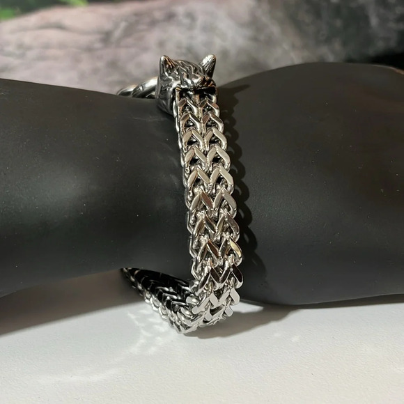 VIKING CELTIC WOLF STAINLESS STEEL BRACELET - Picture 5 of 7